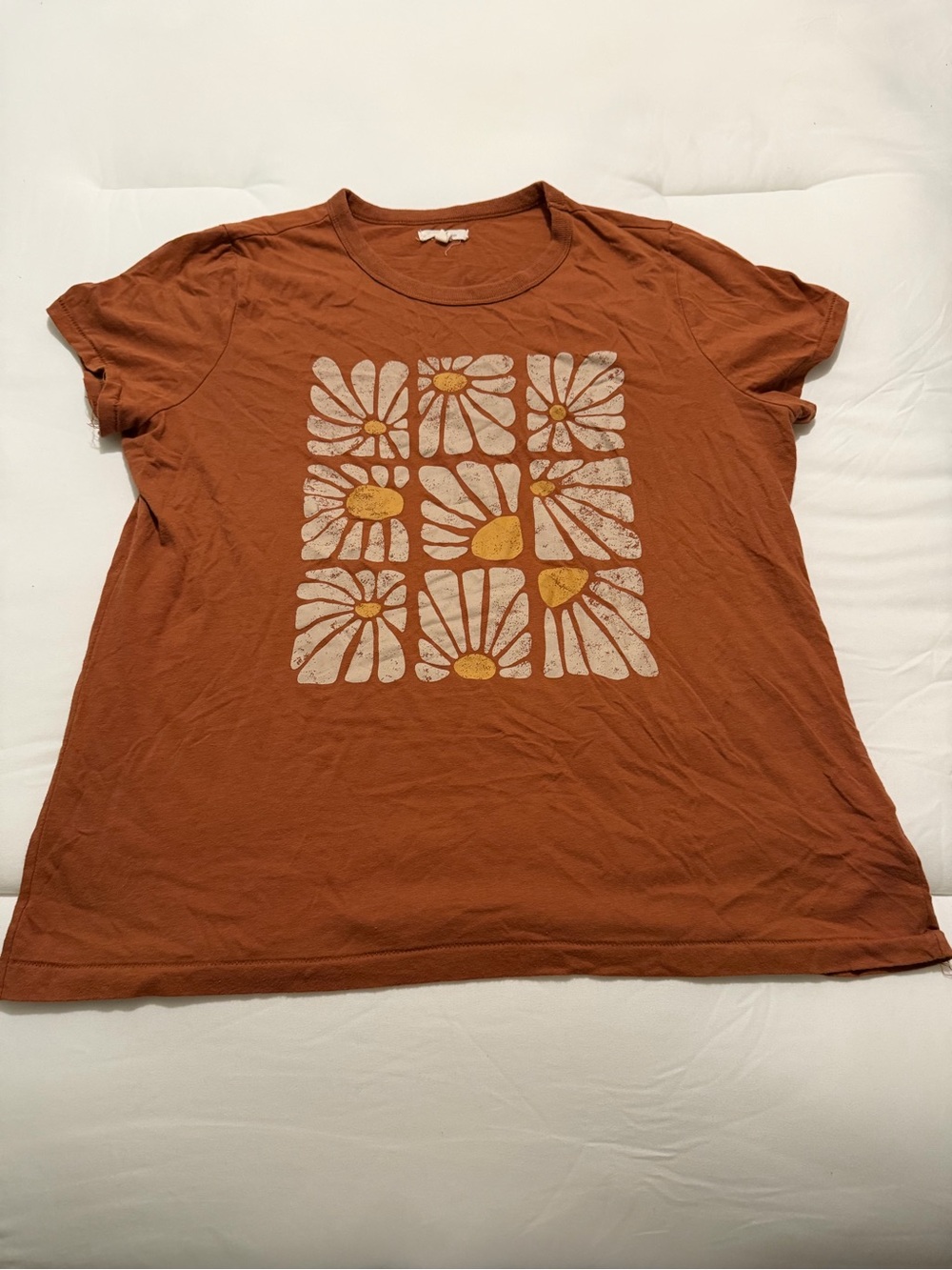 Maurices Burnt Orange Graphic Daisy Tee